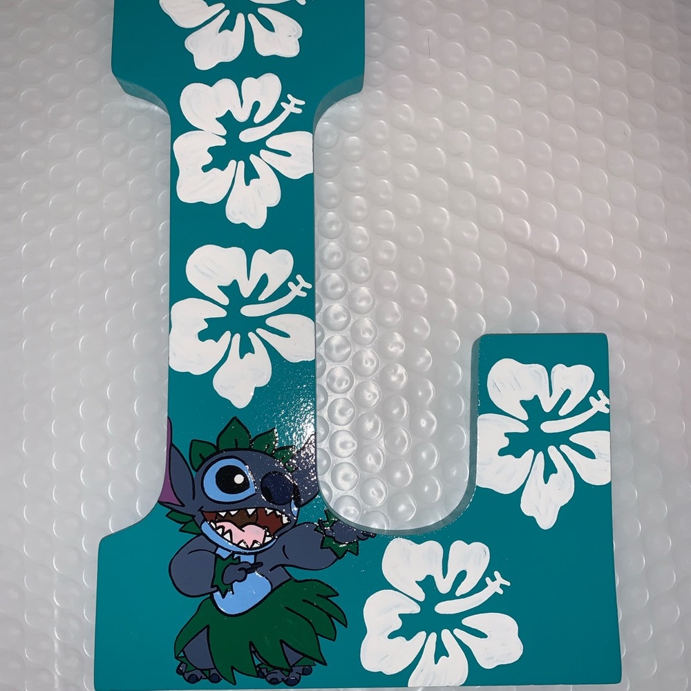 Handpainted stitch Letter “L” Wall Art